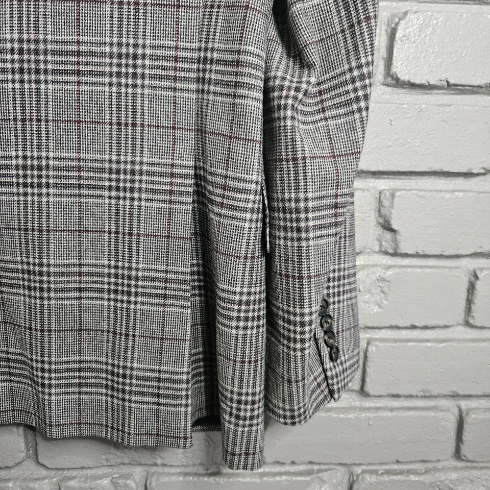 Faconnable Mens Blazer 42R Wool Cashmere Plaid Sport‎ Coat Suit Jacket